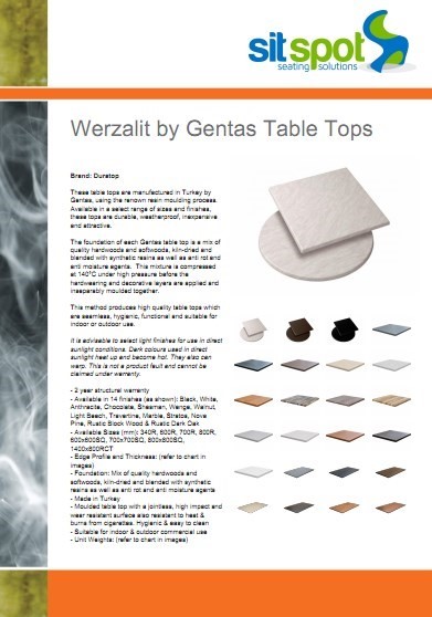 Werzalit by Gentas Table Tops