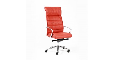 Slim Stitched Leather Executive High Back