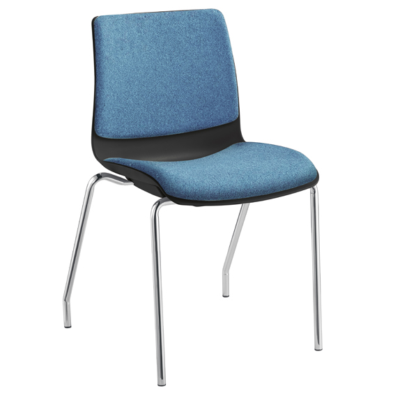 Pod Upholstered 4 Leg Chrome with Arms