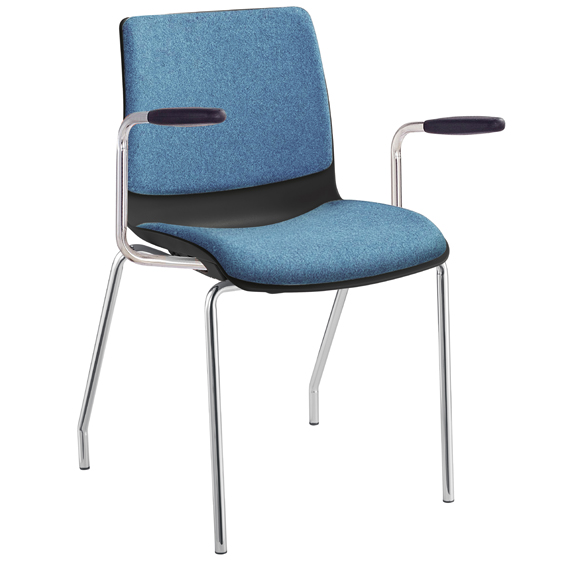 Pod Upholstered 4 Leg Chrome with Arms