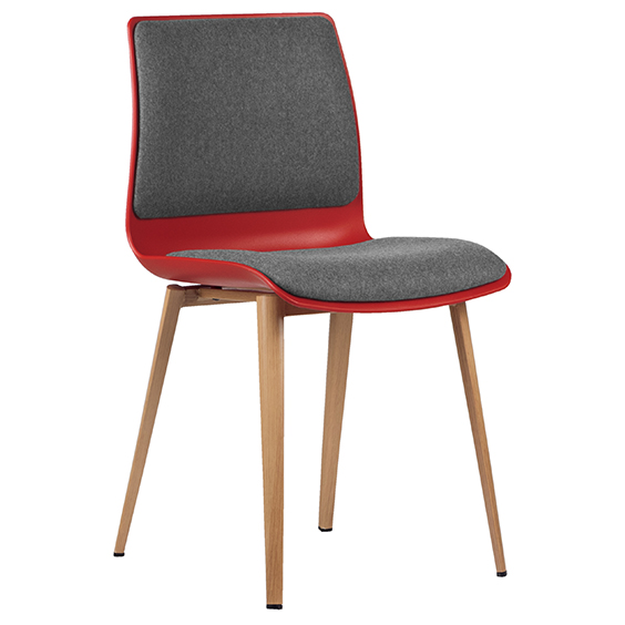 Pod Upholstered 4 Leg Timber Look Base