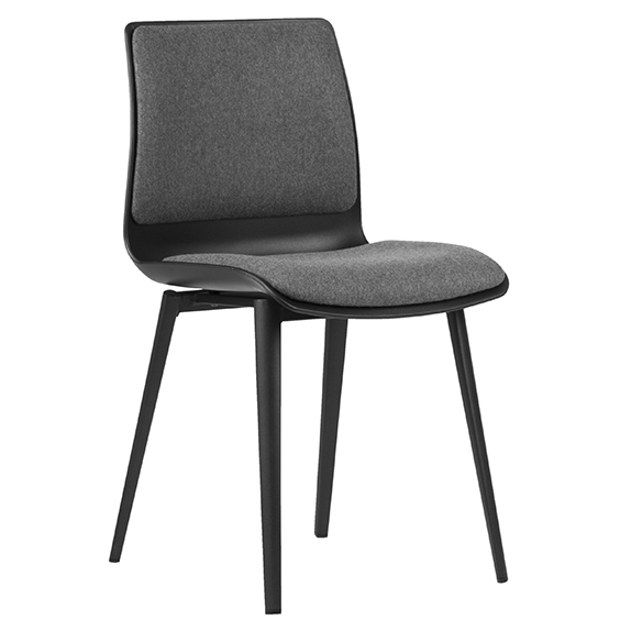 Pod Upholstered 4 Leg Black Base