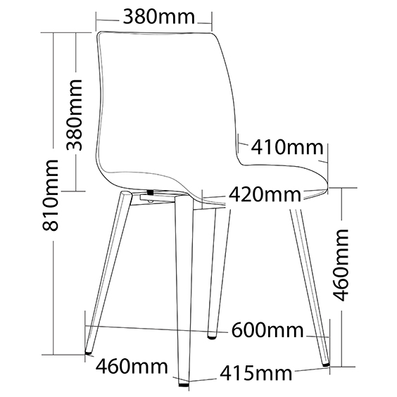 Pod Upholstered 4 Leg Black Base