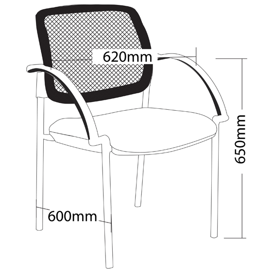 Maxi Mesh 4 Leg Chrome with Arms