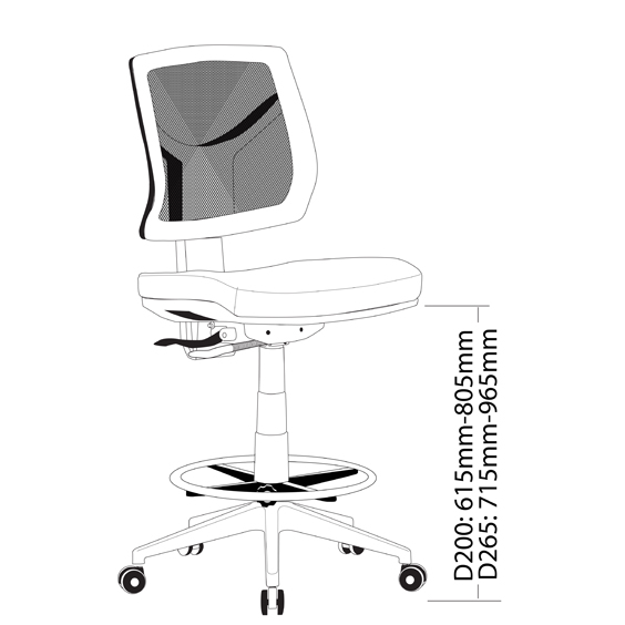 Vesta 200 Low Back Drafting Chair