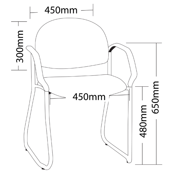 Vera Chrome Sled with Arms