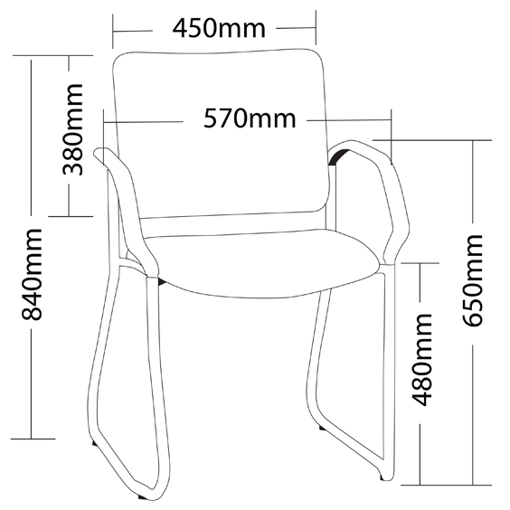 Vera Chrome Sled with Arms