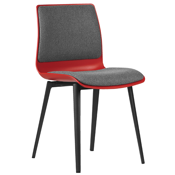 Pod Upholstered 4 Leg Black Base