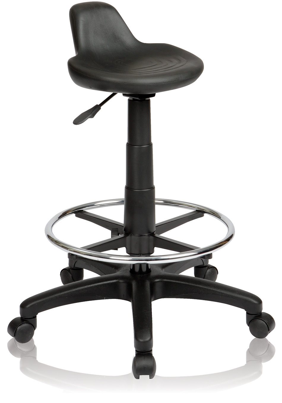 Industrial Stool - with back & footring