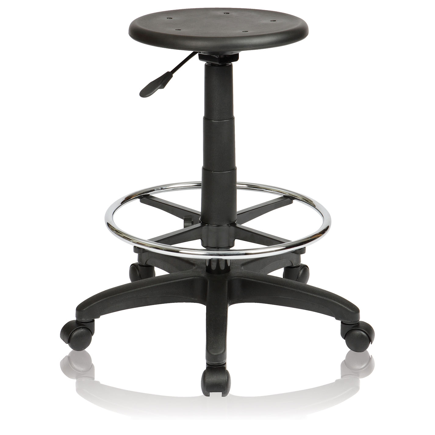Industrial Stool Single Lever - No Back, with footring