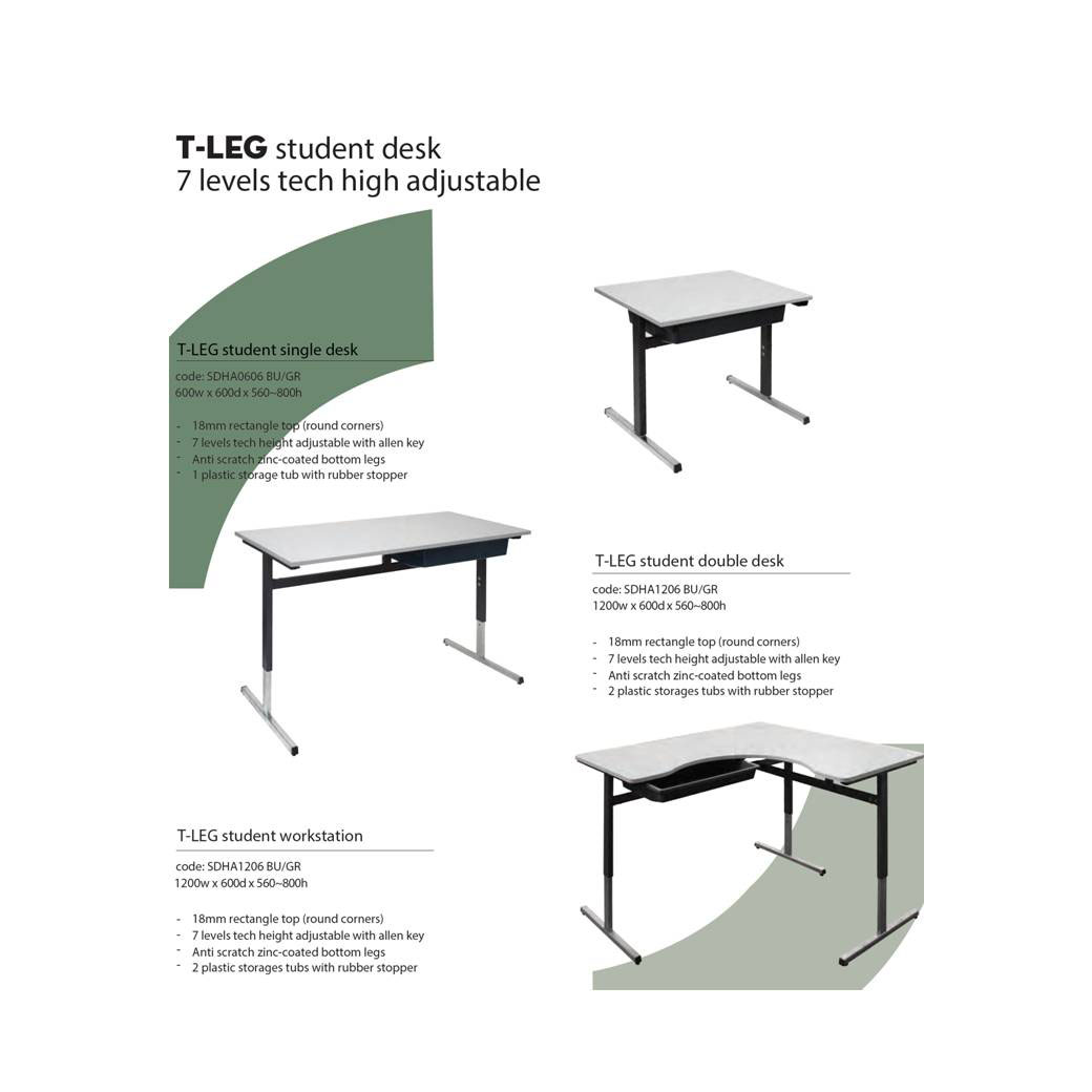 Student T Leg Desk