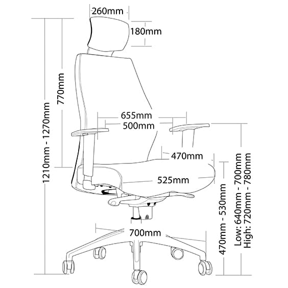 Ohio High Back Executive with Headrest