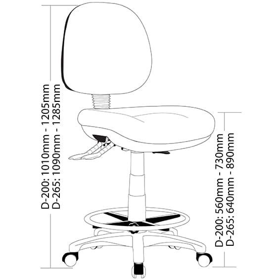 Prestige 350 Low Back Drafting Chair with Arms