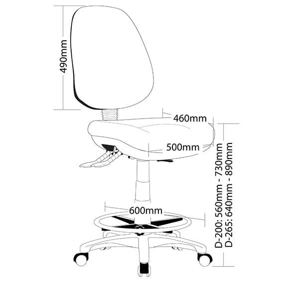 Prestige 350 High back Drafting Chair with Arms