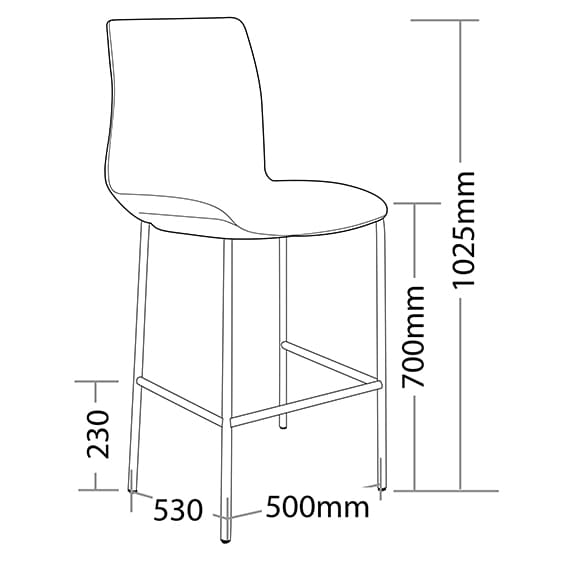 Pod 4 Leg Chrome Bar Stool