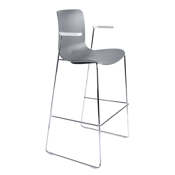 Acti high stool, arms and chrome sled frame