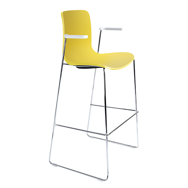 Acti high stool, arms and chrome sled frame