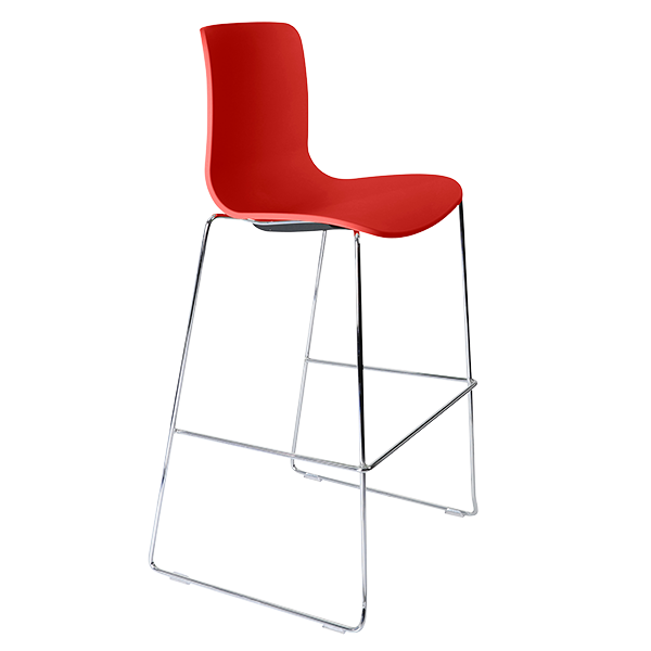 Acti high stool, chrome sled frame