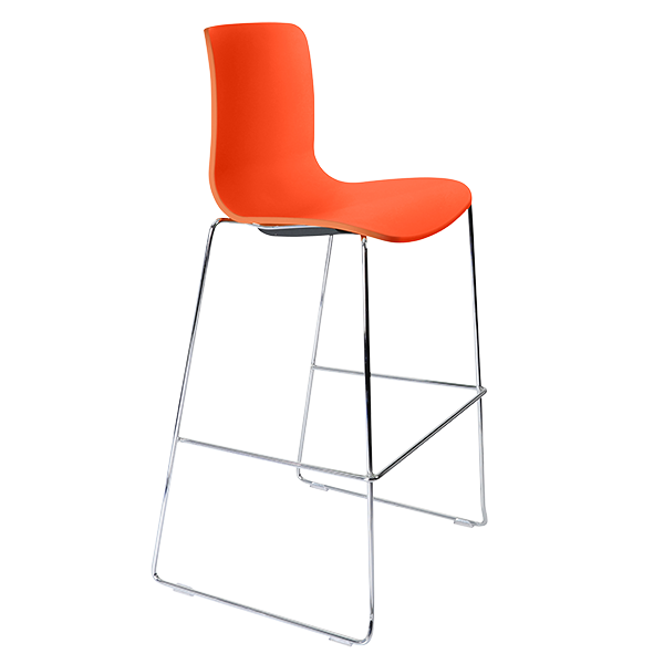 Acti high stool, chrome sled frame