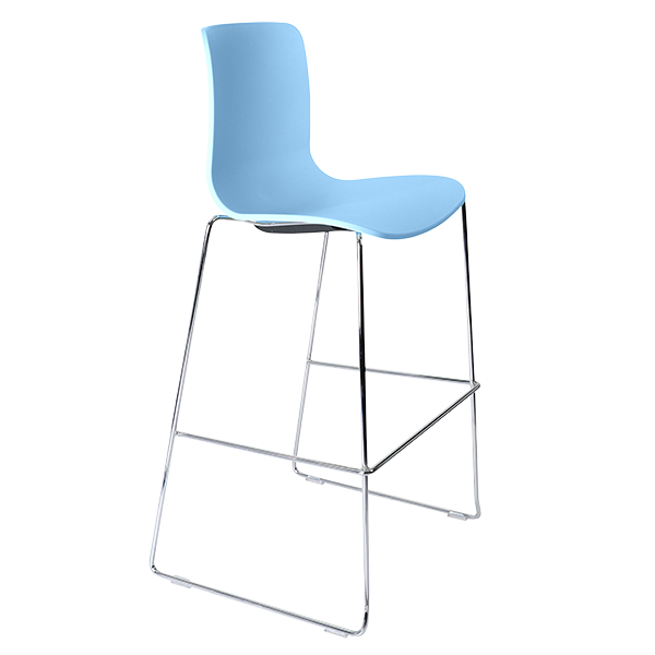 Acti high stool, chrome sled frame