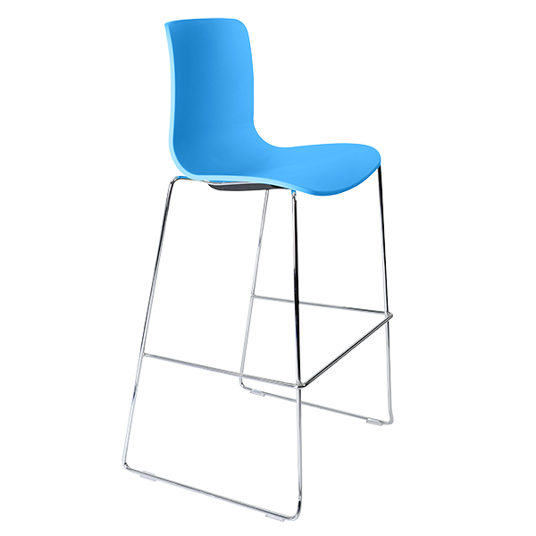 Acti high stool, chrome sled frame