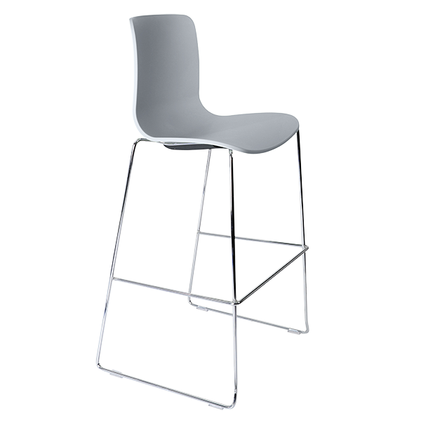 Acti high stool, chrome sled frame