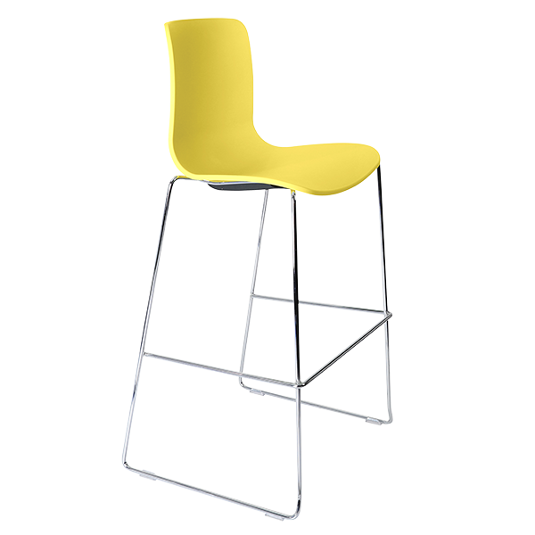 Acti high stool, chrome sled frame