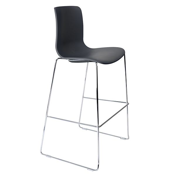 Acti high stool, chrome sled frame