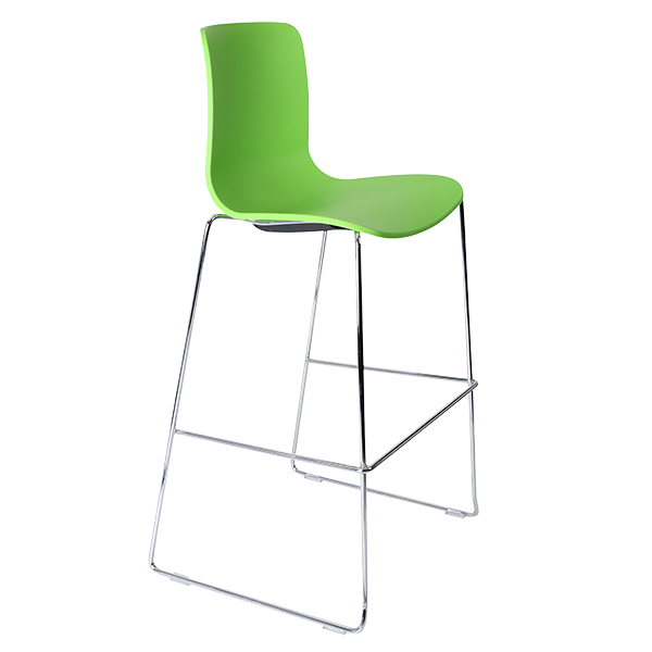 Acti high stool, chrome sled frame