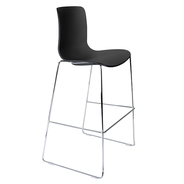 Acti high stool, chrome sled frame