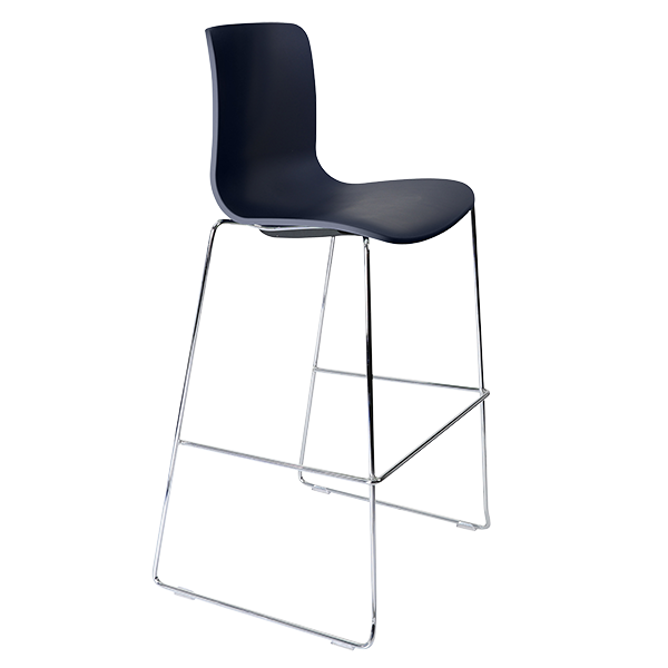 Acti high stool, chrome sled frame