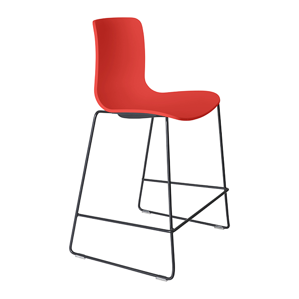 Acti low stool, black sled frame