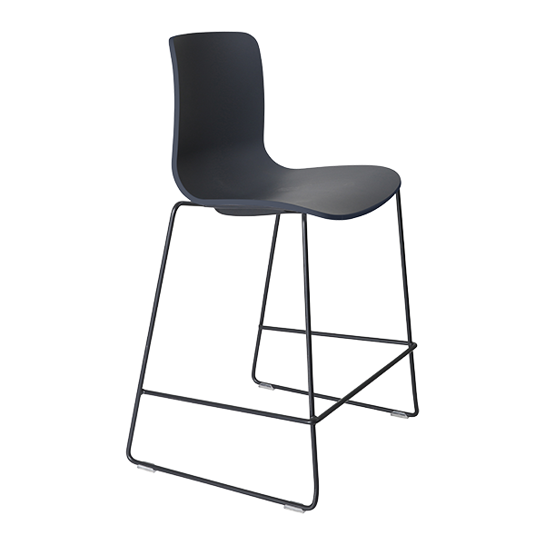 Acti low stool, black sled frame