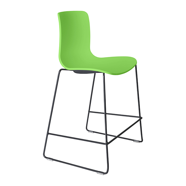 Acti low stool, black sled frame