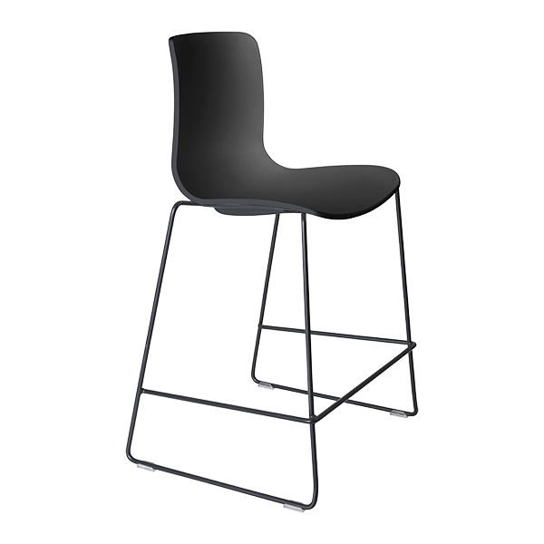 Acti low stool, black sled frame