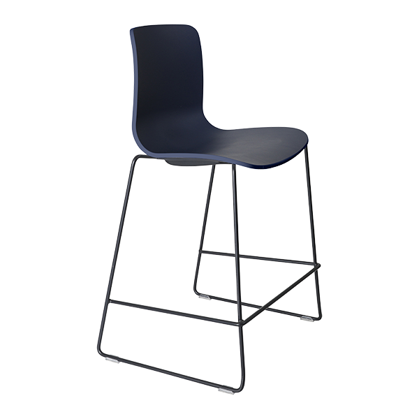 Acti low stool, black sled frame