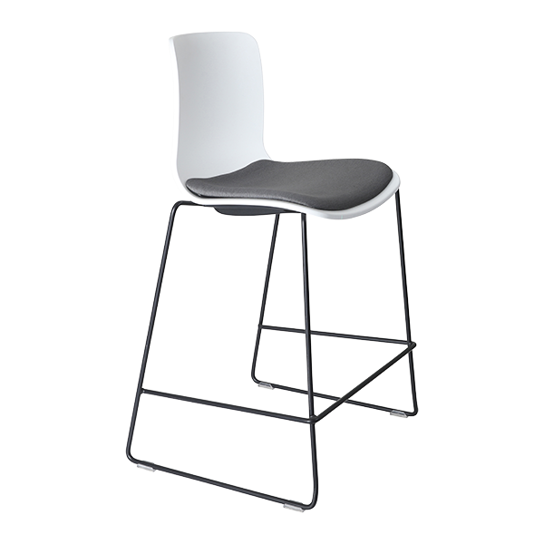 Acti low stool, black sled frame