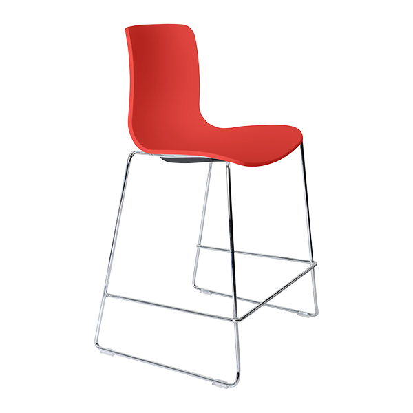Acti low stool, chrome sled frame