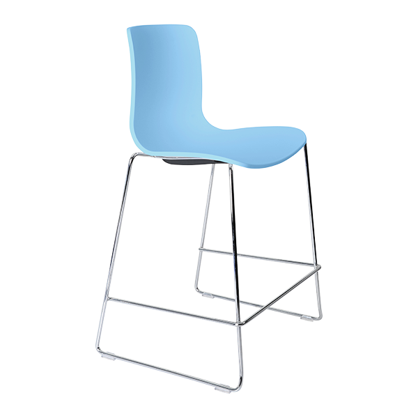 Acti low stool, chrome sled frame