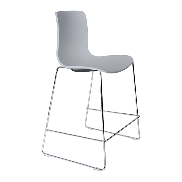 Acti low stool, chrome sled frame
