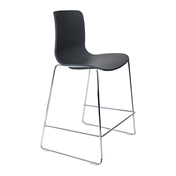 Acti low stool, chrome sled frame