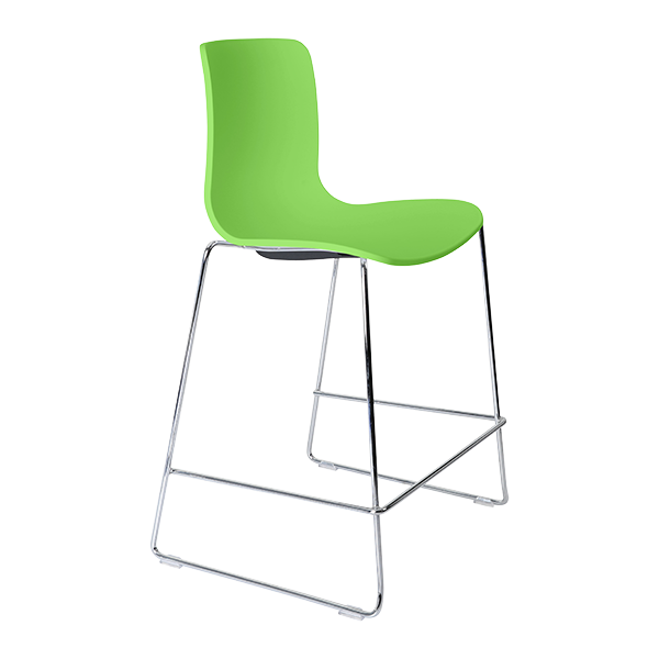 Acti low stool, chrome sled frame