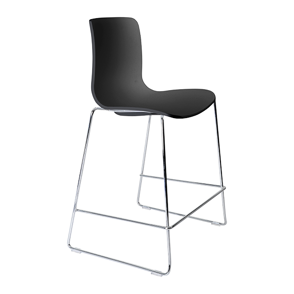 Acti low stool, chrome sled frame