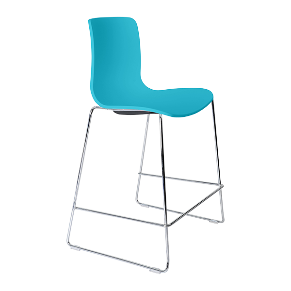 Acti low stool, chrome sled frame