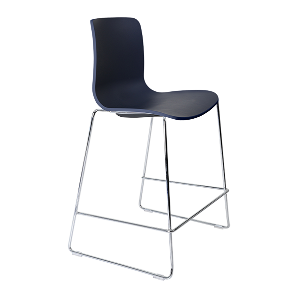 Acti low stool, chrome sled frame