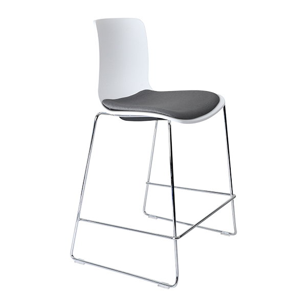 Acti low stool, chrome sled frame