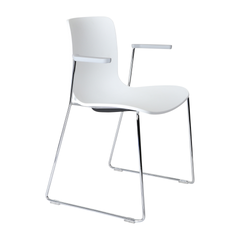 Acti chair, arms and chrome sled frame