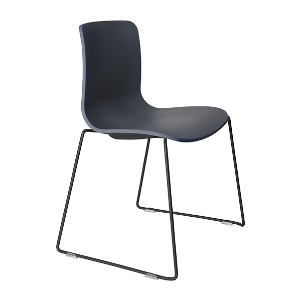 Acti chair, black sled frame