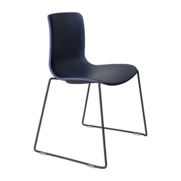 Acti chair, black sled frame