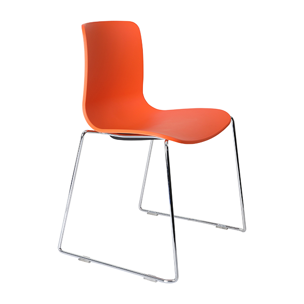 Acti chair, chrome sled frame